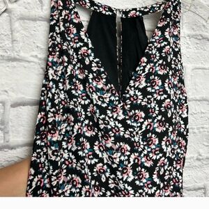 Express black floral romper.  EUC Size 4